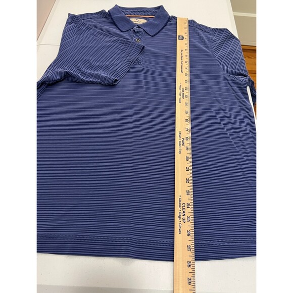 Tommy Bahama Men's Polo Shirt Blue Stripe Ribbed Modal Blend Size L Large - Picture 8 of 9